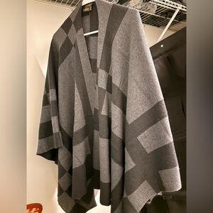 J. McLaughlin Plaid Shawl / Wrap  - Grey/Black - One Size